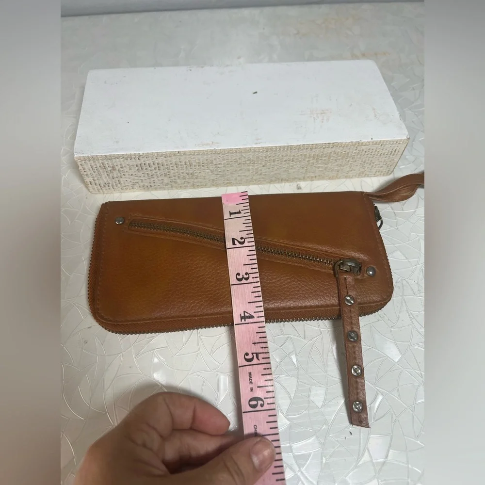 Free People Brown Leather Wristlet